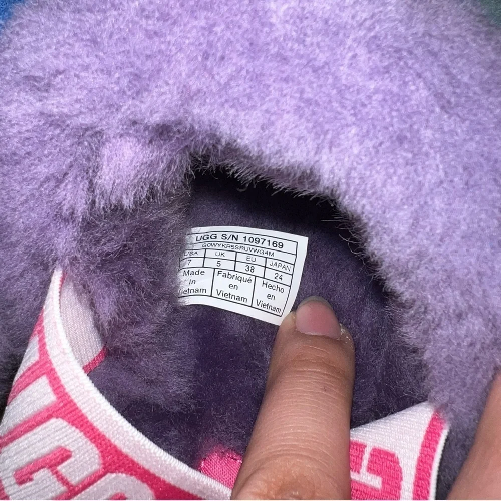 NEW UGG Fluff Yeah Slipper Sandals - Purple and Blue Fluff Yeah Size 7 - Picture 4 of 12